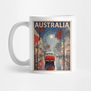 Australia Rainy Night Beach Vintage Travel Poster Tourism Mug